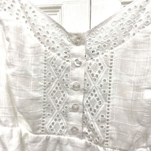 Torrid new babydoll white cotton eyelet top Cloud dancer size M/L 10 - Picture 7 of 15
